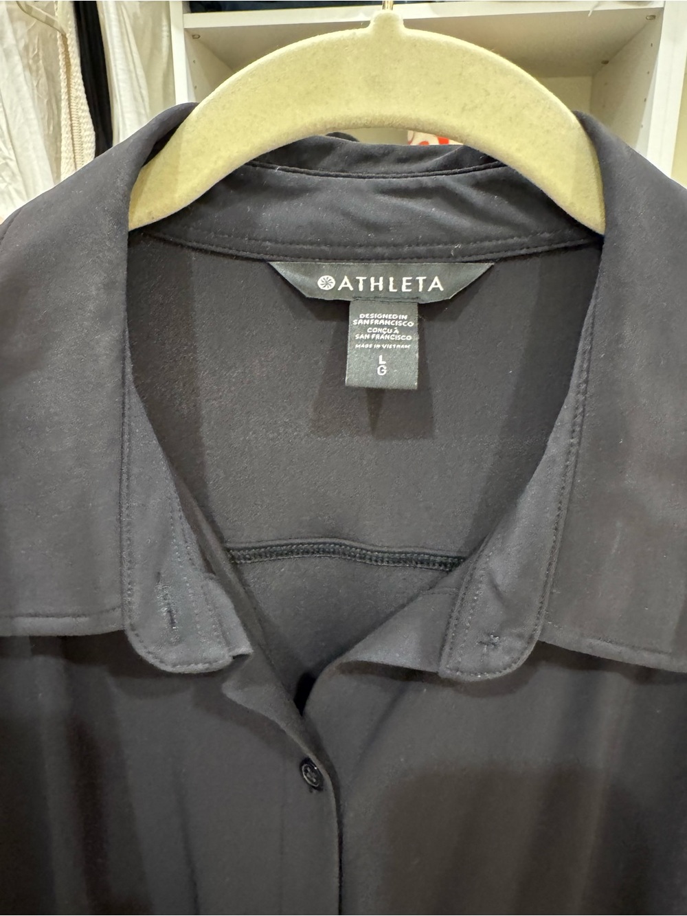 Athleta Black Button-Front Shirt - Picture 3 of 4